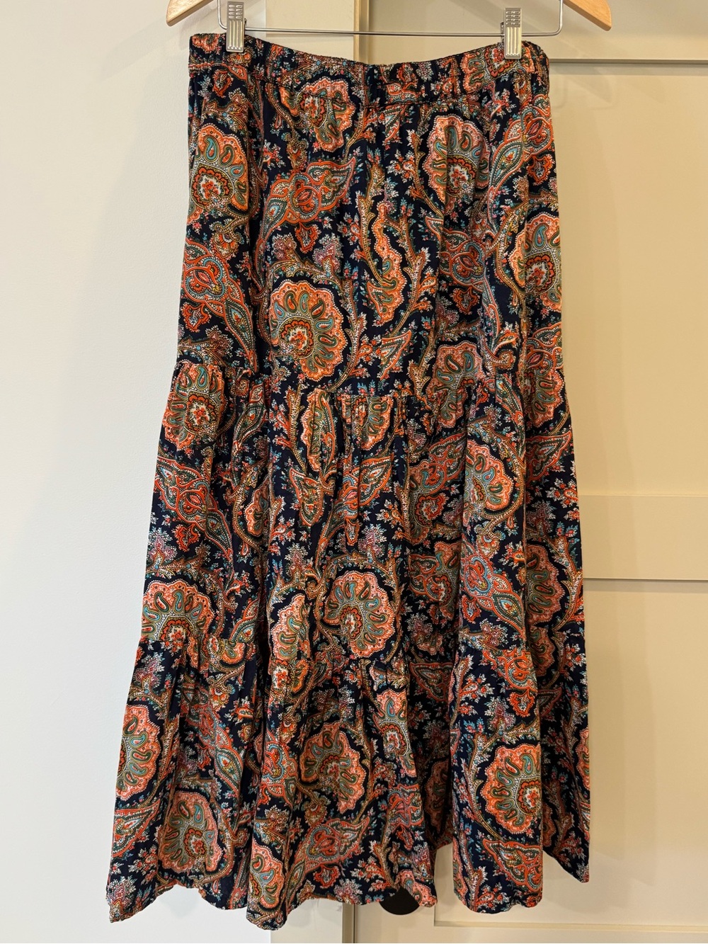Signals Reversible Women’s Navy Paisley Tiered Midi Skirt